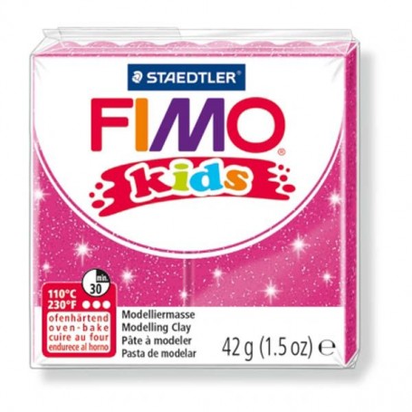 FIMO KIDS COLORE FUXIA GLITTER 262 