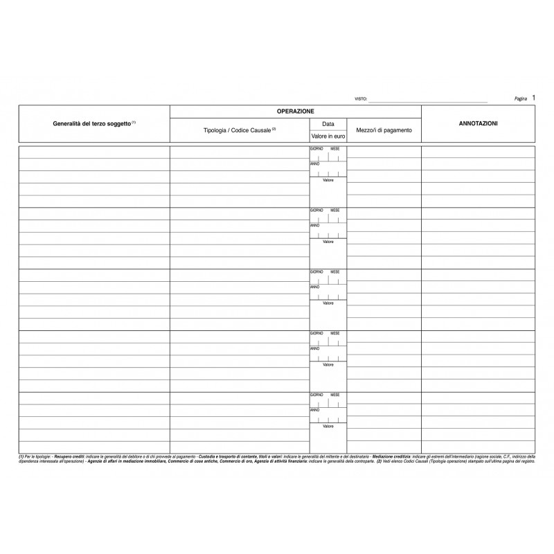 Registro Clientela Antiriciclaggio Edipro - 46 Pagine, Formato 31x24.5 Cm, Per Operatori Non Finanziari - Foto 9
