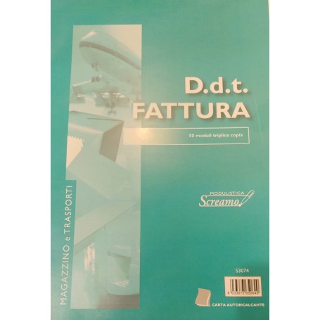 DOCUMENTO DI TRASPORTO E FATTURE 22X30 3 COPIE AUTORICALCANTI