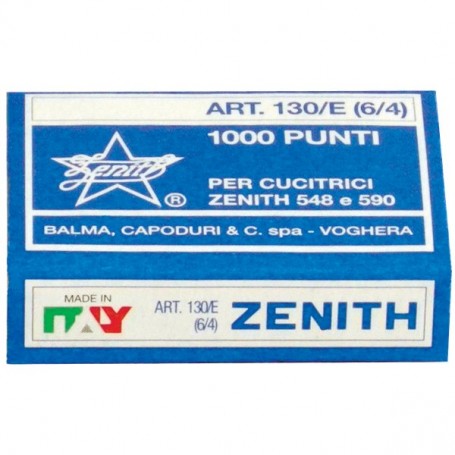 PUNTI METALLICI ZENITH 130/E 6/4 1000PZ 