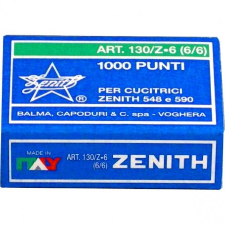 PUNTI METALLICI ZENITH 130/Z  6/6 1000PZ 