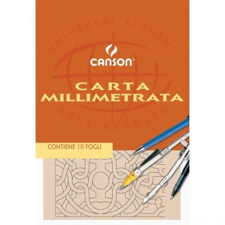 BLOCCO CARTA MILLIMETRATA CANSON A3 10FF 