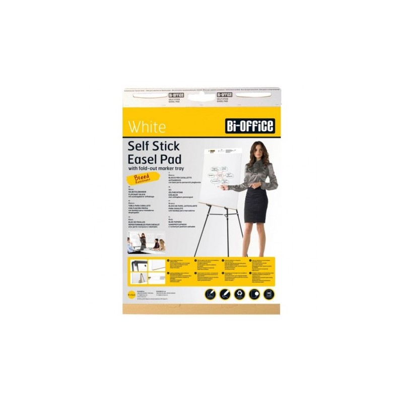 Blocco Lavagna A Fogli Mobili - 20 Fogli 65x98cm, Bianco, Per Presentazioni E Corsi - Foto 5