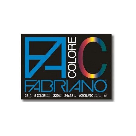 BLOCCO FABRIANO COLORE 25 FF. 24X33 MONORUVIDO