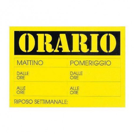 CARTELLO 23X32 ORARIO 