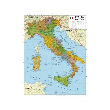 CARTA GEOGRAFICA 100X140 ITALIA BIFACCIALE