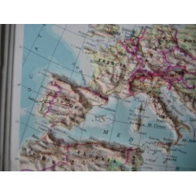 CARTA GEOGRAFICA 70X100 A RILIEVO EUROPA FISICA