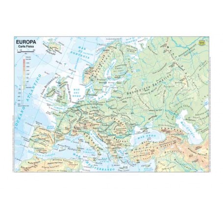 CARTA GEOGRAFICA 70X100 EUROPA FISICA 