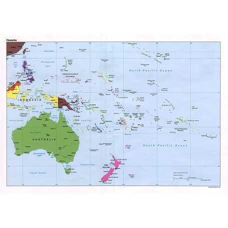 CARTA GEOGRAFICA 24X32 AUSTRALIA OCEAN 