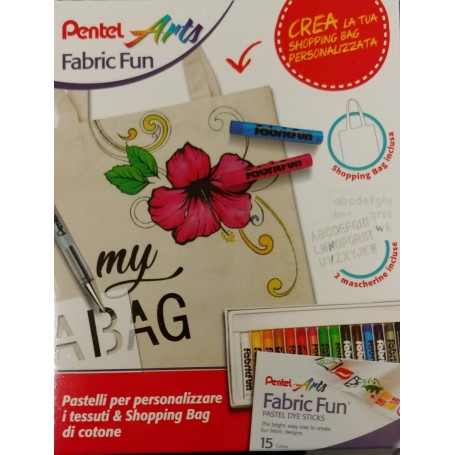 PASTELLI PENTEL PER TESSUTI 15PZ KIT BAG SHOPPING BAG COD. 0022130