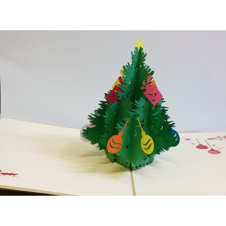 BIGLIETTO AUGURALE ORIGAMI ALBERO NATALE 