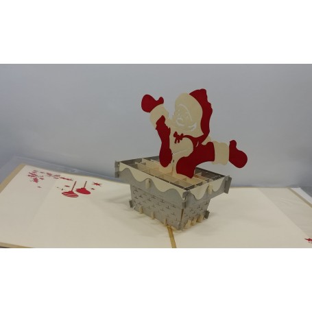 BIGLIETTO AUGURALE ORIGAMI BABBO NATALE 