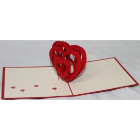 BIGLIETTO AUGURALE ORIGAMI CUORE LOVE 