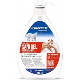 GEL ALCOLICO IGIENIZZANTE MANI SANITEC 600ML ALCOOL 77%, FLACONE CON 