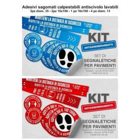 KIT ADESIVI CALPESTABILI DISTANZIAMENTO 10PZ