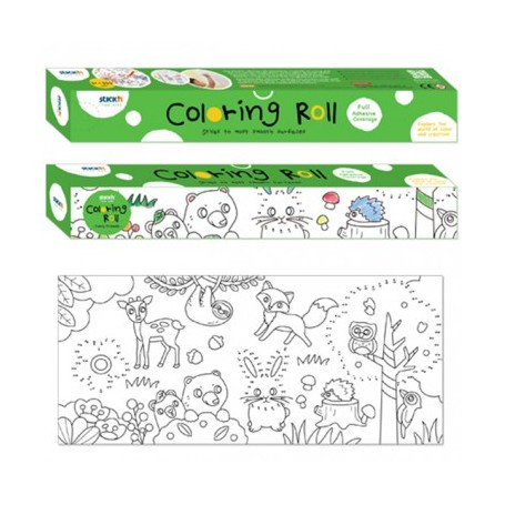 ROTOLO CARTA FANTASIA ANIMALI DELLA FORE STA ADESIVA CM. 31X3,55 MT. COLORING ROLLS