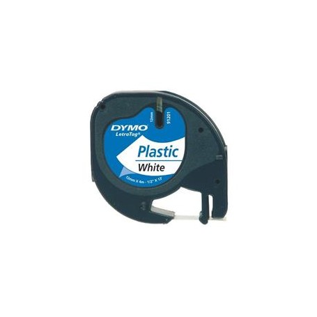 NASTRO DYMO LETRATAG 12MMX4M NERO-BIANCO PLASTICA