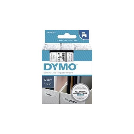 NASTRO DYMO 12MMX7M. NERO-BIANCO 45013 