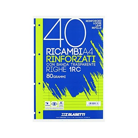 RICAMBI A4 RIGO C BIANCHI RINFORZATI BLASETTI