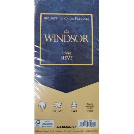 CARTONCINO NEVE 10,3X21 240 GR. WINDSOR CONF. 30PZ BLASETTI 914