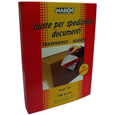 BUSTE ADESIVE PER SPEDIZ. DOC. 225X165 MARKIN C5 CONF. 100PZ