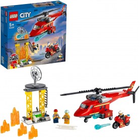 LEGO CITY 60281 ELICOTTERO ANTINCENDIO CON MOTOCICLETTA E MINIFIGURE 