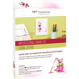 SET WATERCOLORING CANVAS FLOREAL TOMBOW CANVAS-SET2