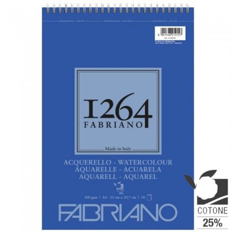 BLOCCO FABRIANO ACQUERELLO A4 300 GR. 25+5 FF. SPIRALATO 65600918