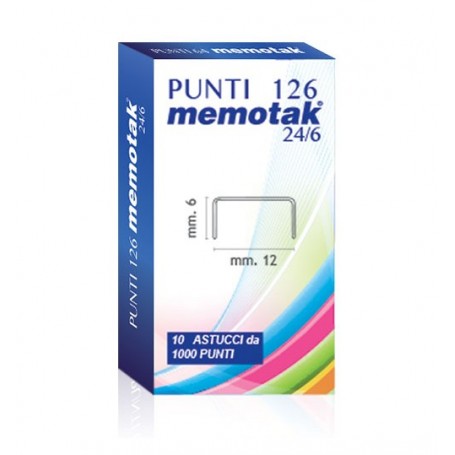 PUNTI METALLICI MEMOTAK 24/6 126 1000PZ 