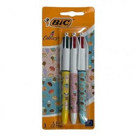 PENNA BIC 4 COLORI CUTTIE FOOD CONF. 3PZ 