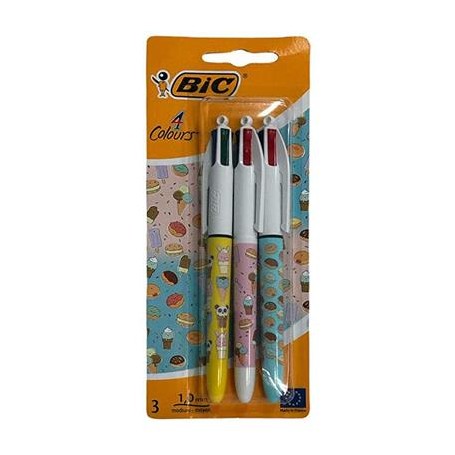 PENNA BIC 4 COLORI CUTTIE FOOD CONF. 3PZ 