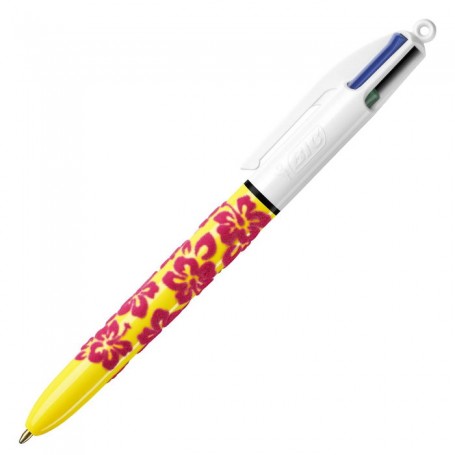 PENNA BIC 4 COLORI VELOURS FIORI ROSSI 