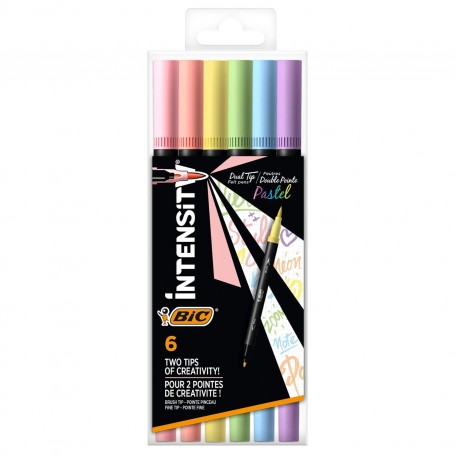 PENNARELLO BIC INTENSITI DUAL TIP BRUSH 6 PZ PASTEL  503826