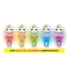 PENNA LEBEZ 4 COLORI MINI UNICORNO LED 