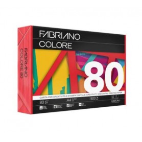 RISMA A4 FABRIANO 80 GR. ROSSO FABRIANO COLORE 500FF