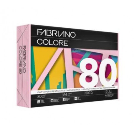 RISMA A4 FABRIANO 80 GR. FUCSIA FABRIANO COLORE 500FF