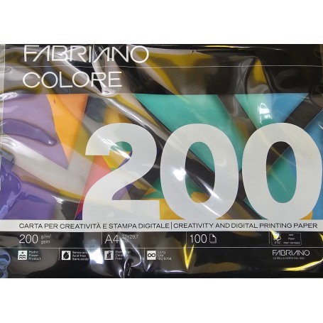 RISMA A4 FABRIANO 200 GR. NERO FABRIANO COLORE 100FF