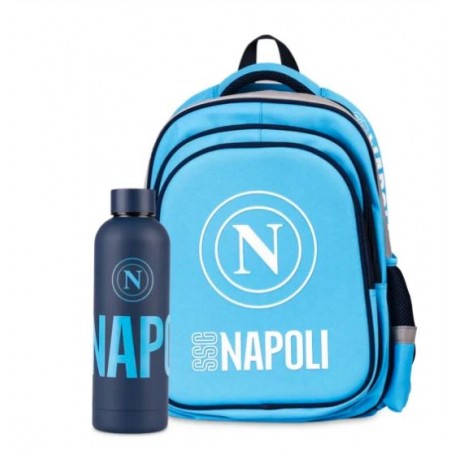 ZAINO COLOURBOOK SSC NAPOLI ESTENSIBILE CON BORRACCIA IN OMAGGIO AZZURRO