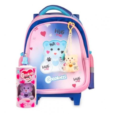 ZAINO ASILO TROLLEY COCCOLOTTI LOVE AZZU AZZURRO CO COCCOLOTTO IN OMAGGIO