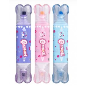 EVIDENZIATORE COCCOLOTTI GLITTER+TIMBRO 3 PZ
