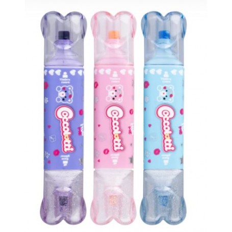 EVIDENZIATORE COCCOLOTTI GLITTER+TIMBRO 3 PZ