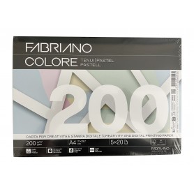 RISMA A4 FABRIANO 200 GR. MIX TENUI FABRIANO COLORE 100FF.