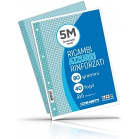 RICAMBI A4 RIGO 5 MM AZZURRI RINFORZATI BLASETTI
