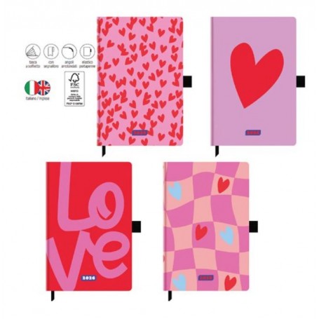 AGENDA CARTOMANIA 12X18 HAPPY HEARTS SET SETTIMANALE COLORI ASSORTITI