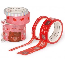NASTRO ADESIVO LEGAMI 5PZ TEMA TEDDY BEA 