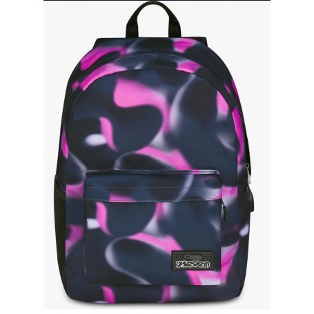 ZAINO SEVEN ISCHOOLPACK CON POWERBANK E USB  NTEGRATI NERA/ROSA