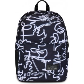 ZAINO SEVEN ISCHOOLPACK CON POWERBANK E USB  NTEGRATI NERO/BIANCO