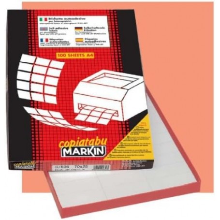 ETICHETTE BIANCHE F.TO A4 PRET.105X37 CONF. 100PZ MARKIN