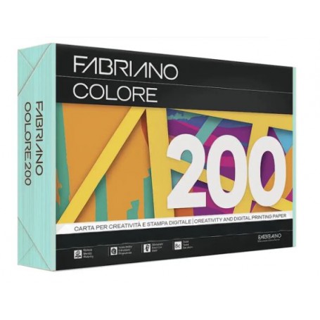 RISMA A4 FABRIANO 200 GR. ACQUAMARINA FABRIANO COLORE 100FF