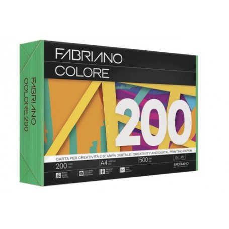 RISMA A4 FABRIANO 200 GR. VERDE FABRIANO COLORE 100FF
